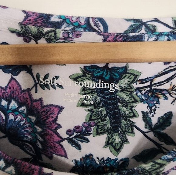 Soft surroundings soft essential supima tee floral print size petite large - Picture 4 of 8